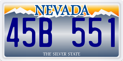 NV license plate 45B551