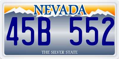 NV license plate 45B552