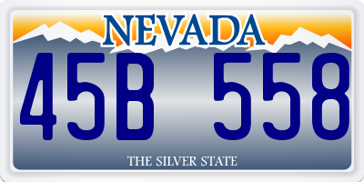 NV license plate 45B558