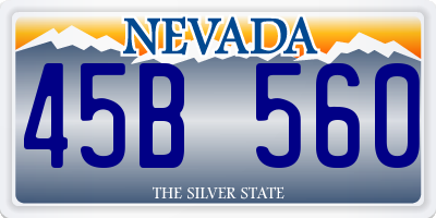 NV license plate 45B560