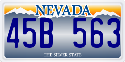 NV license plate 45B563