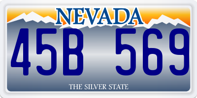 NV license plate 45B569