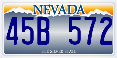 NV license plate 45B572