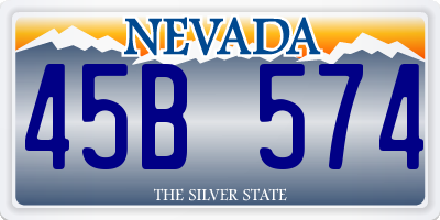 NV license plate 45B574