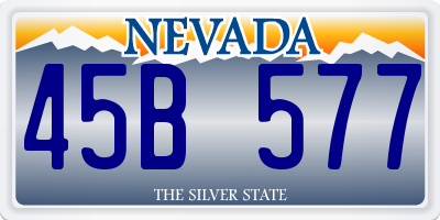 NV license plate 45B577