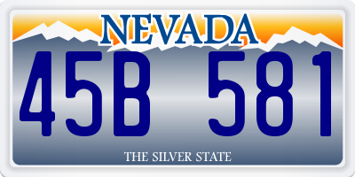 NV license plate 45B581