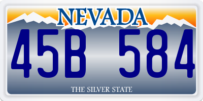 NV license plate 45B584
