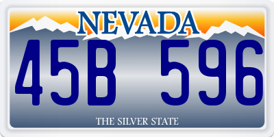 NV license plate 45B596