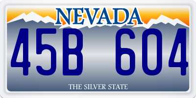 NV license plate 45B604