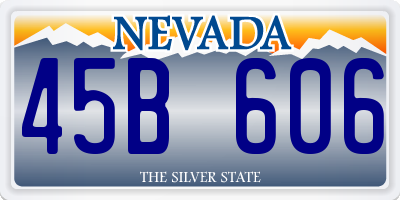 NV license plate 45B606