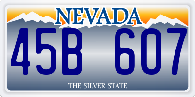 NV license plate 45B607