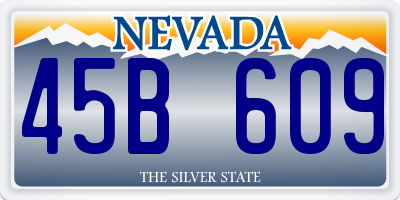 NV license plate 45B609