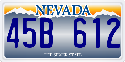 NV license plate 45B612