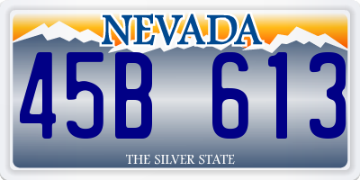 NV license plate 45B613