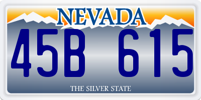 NV license plate 45B615