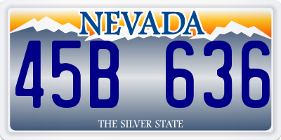 NV license plate 45B636