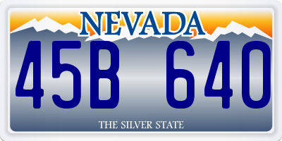 NV license plate 45B640