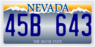 NV license plate 45B643