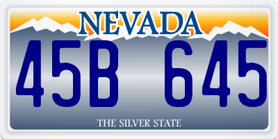 NV license plate 45B645