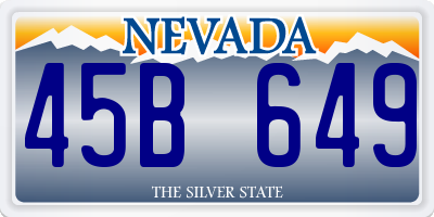 NV license plate 45B649