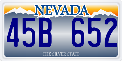 NV license plate 45B652