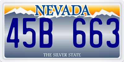NV license plate 45B663