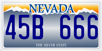 NV license plate 45B666