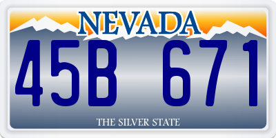 NV license plate 45B671