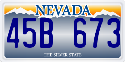 NV license plate 45B673