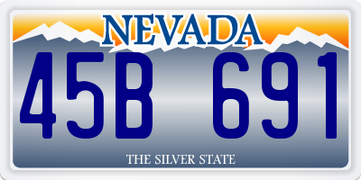 NV license plate 45B691