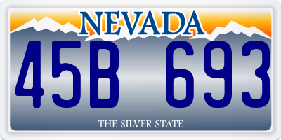 NV license plate 45B693