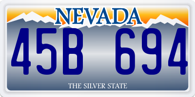 NV license plate 45B694