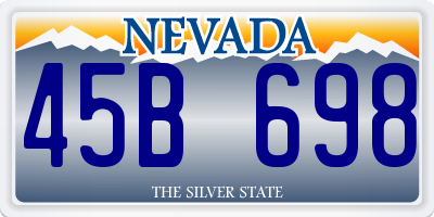 NV license plate 45B698