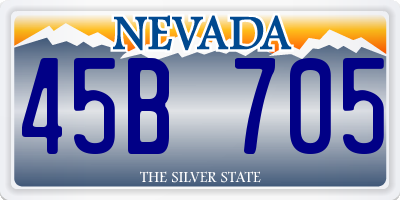NV license plate 45B705