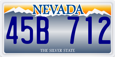 NV license plate 45B712