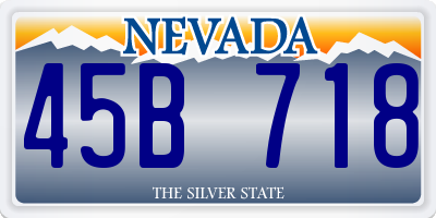 NV license plate 45B718