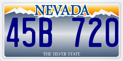 NV license plate 45B720
