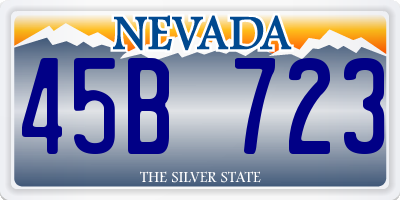 NV license plate 45B723