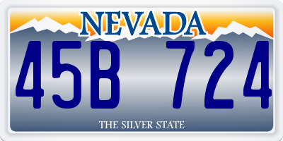 NV license plate 45B724