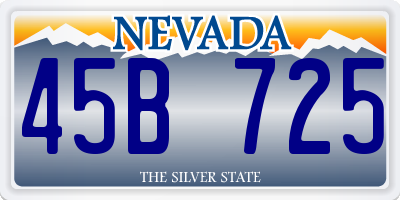 NV license plate 45B725