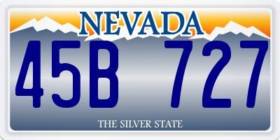 NV license plate 45B727