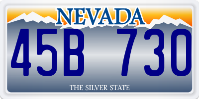 NV license plate 45B730