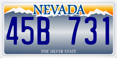 NV license plate 45B731