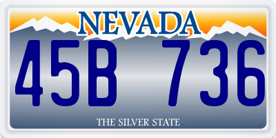 NV license plate 45B736