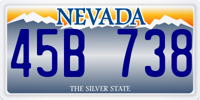 NV license plate 45B738