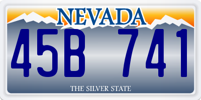 NV license plate 45B741