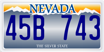 NV license plate 45B743
