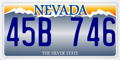 NV license plate 45B746