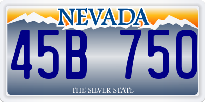 NV license plate 45B750