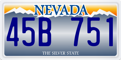NV license plate 45B751